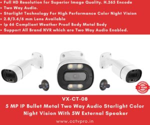 5 MP IP Bullet Two Way Audio