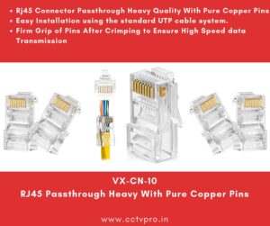 100 pc Rj45 Passthrough Connector