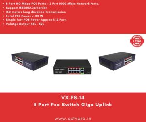 8 Port POE Switch With Giga Uplink