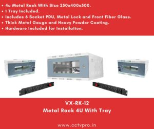 Metal Rack 4u With Fan And Tray
