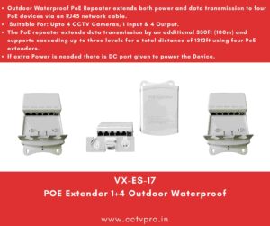 POE Extender 1+4 Outdoor Waterproof