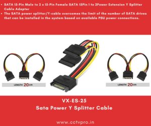 Sata Power Y Splitter Cable