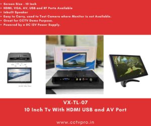 10 Inch Tv With HDMI USB and AV Port