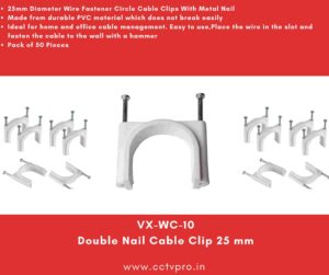 Double Nail Cable Clip 25 mm